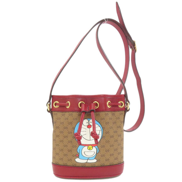 GUCCI Handbags - Gucci 647801 Drawstring Shoulder Bag, Doraemon Collaboration, PVC/Leather, Wo...